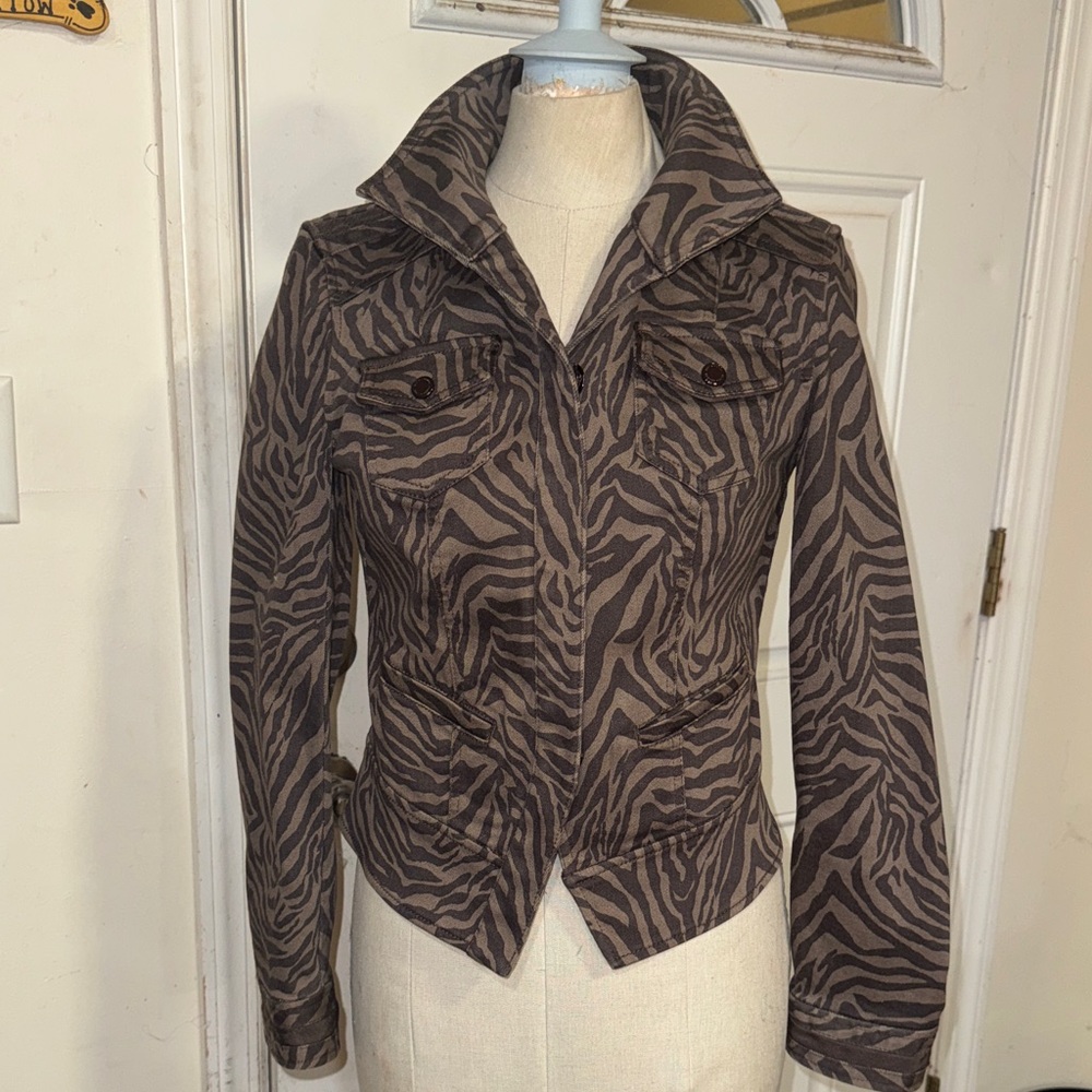 White House Black Market Zebra Print Jacket